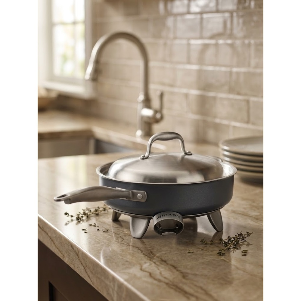 Anolon Titanium Electric Skillet Nonstick Frying Pan Lid Temperature Probe 458-4